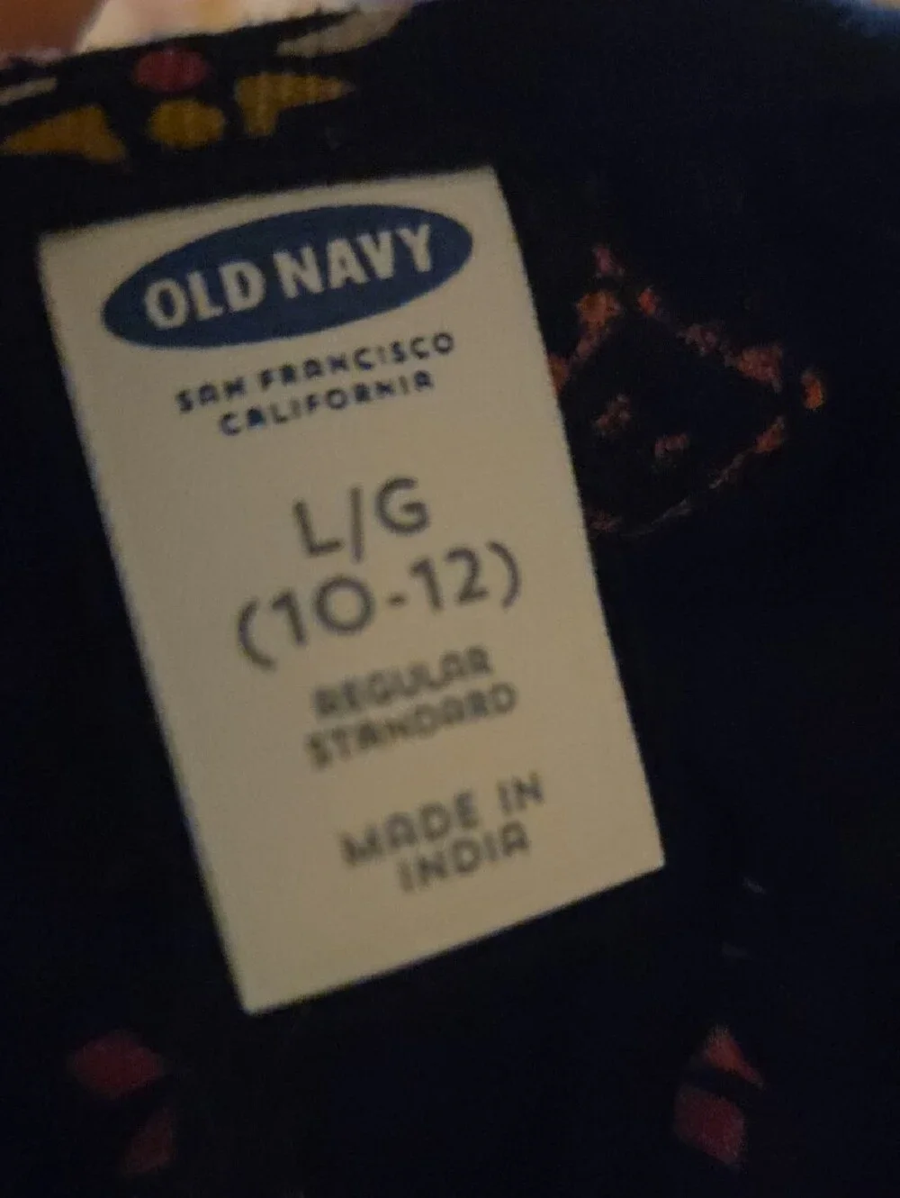 Old Navy Black Midi Dress with Pink and Gold Geometric Print